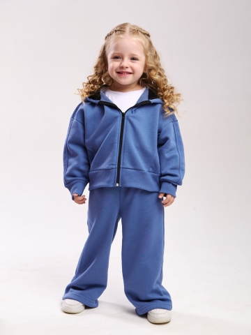 Купить оптом 344-ДЖ. Костюм детский оверсайз на молнии, джинса хлопок 65%, 35% ПЭ, 3-х нитка без начеса 98,104,110,116 в Уфе