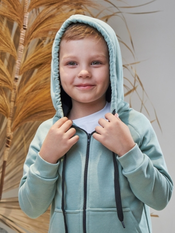 328-ОЛ. Костюм детский  на молнии, олива, хлопок 65%, 35% ПЭ, 3-х нитка без начеса 98,104,110,116