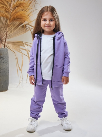 Купить оптом 328-Л. Костюм детский  на молнии, лиловый, хлопок 65%, 35% ПЭ, 3-х нитка без начеса 80,86,92 в Уфе