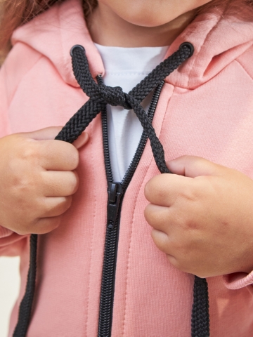 328-ПЕР. Костюм детский  на молнии, персик, хлопок 65%, 35% ПЭ, 3-х нитка без начеса 80,86,92