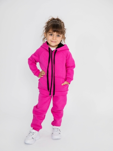 Купить оптом 319-Ф. Костюм детский  на молнии, фуксия, хлопок 65%, 35% ПЭ, 3-х нитка (начес) 80,86,92 в Уфе