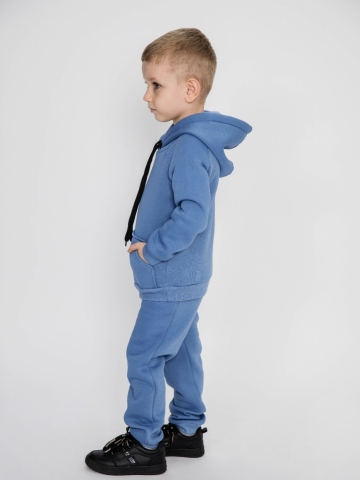 296-ДЖ. Свитшот с капюшоном + Штаны, хлопок 65%, 35% ПЭ, 3-х нитка (начес) джинсовый 80,86,92