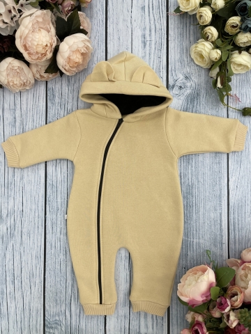 Купить оптом 308-СЛ. Комбинезон с капюшоном, хлопок 65%, 35% ПЭ, 3-х нитка с начесом + интерлок 62,68,74,80 в Уфе