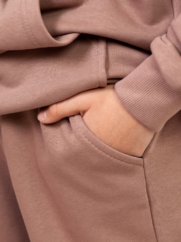 311-Ш. Свитшот с капюшоном + Штаны, хлопок 65%, 35% ПЭ, 3-х нитка ( без начеса) шоколад 146,152,158